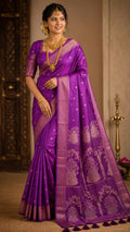 Soft Banarasi Saree in Royal Purple