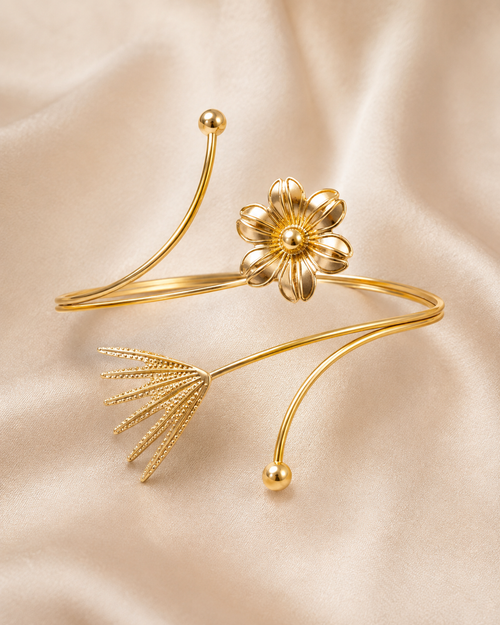 Floral Gold-Tone Armlet