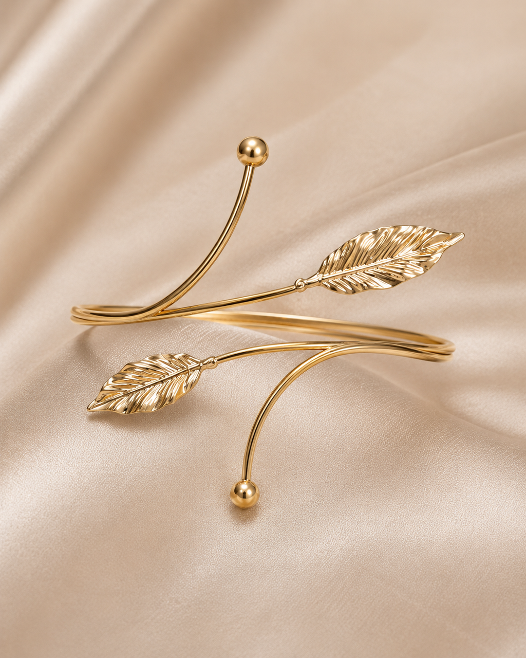 Leaf Motif Gold-Tone Armlet