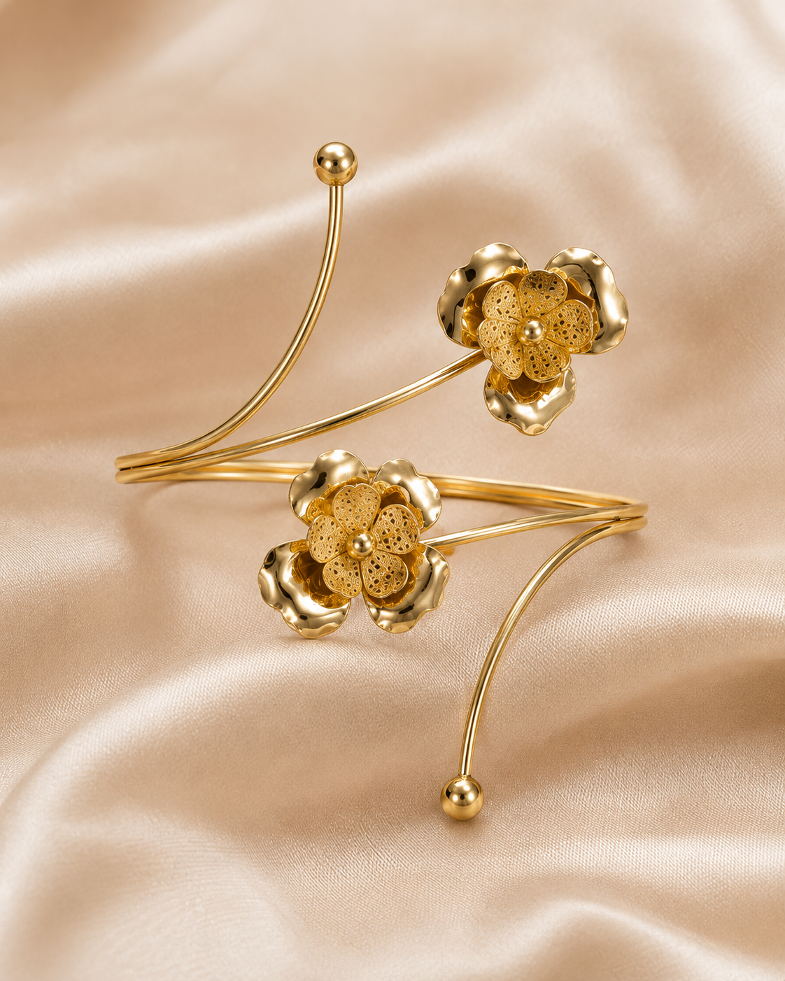 Floral Gold Finish Armlet